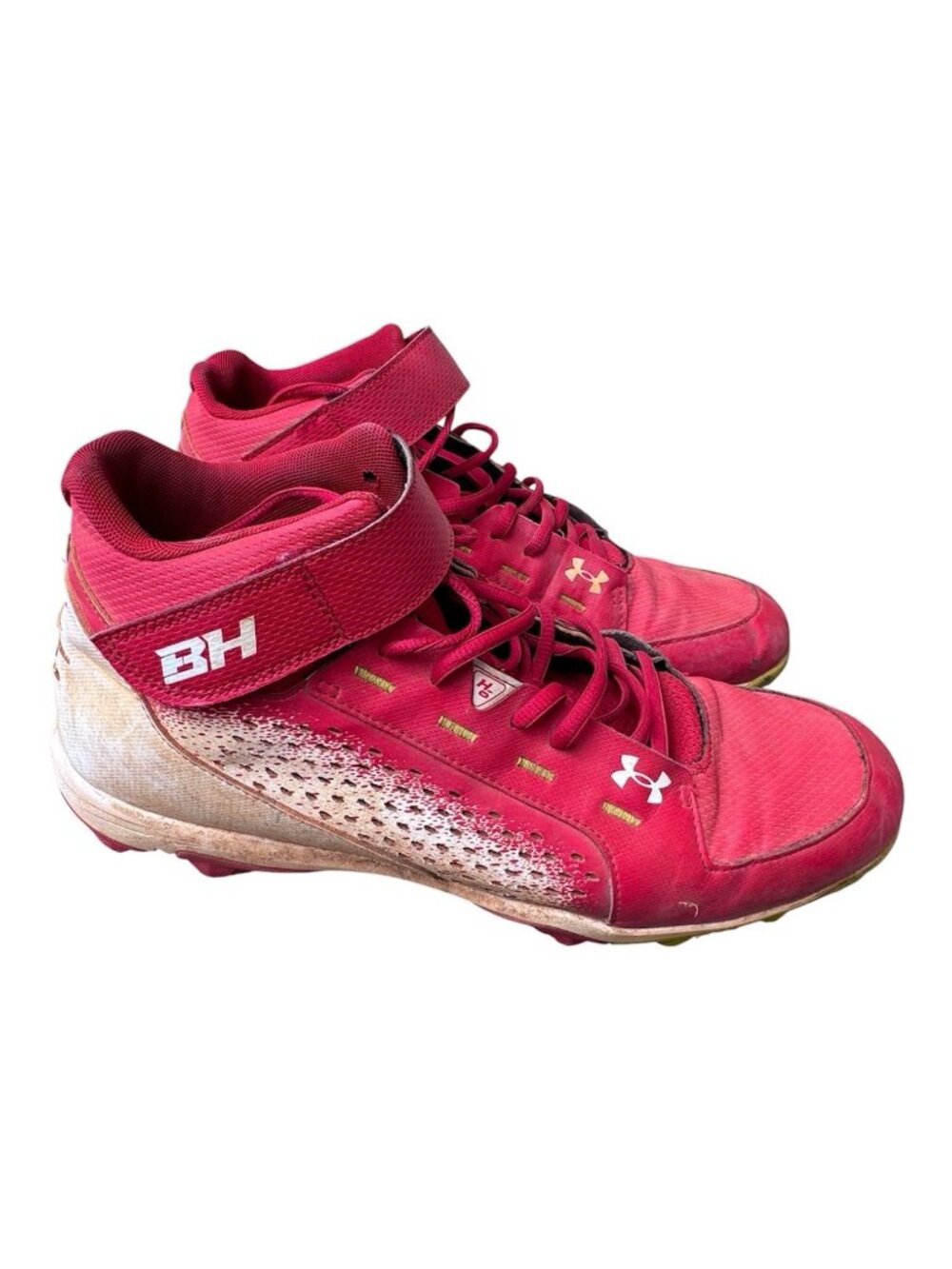 Under Armour Harper 6 Mid Mens White And Red Size 13 Baseball Cleats